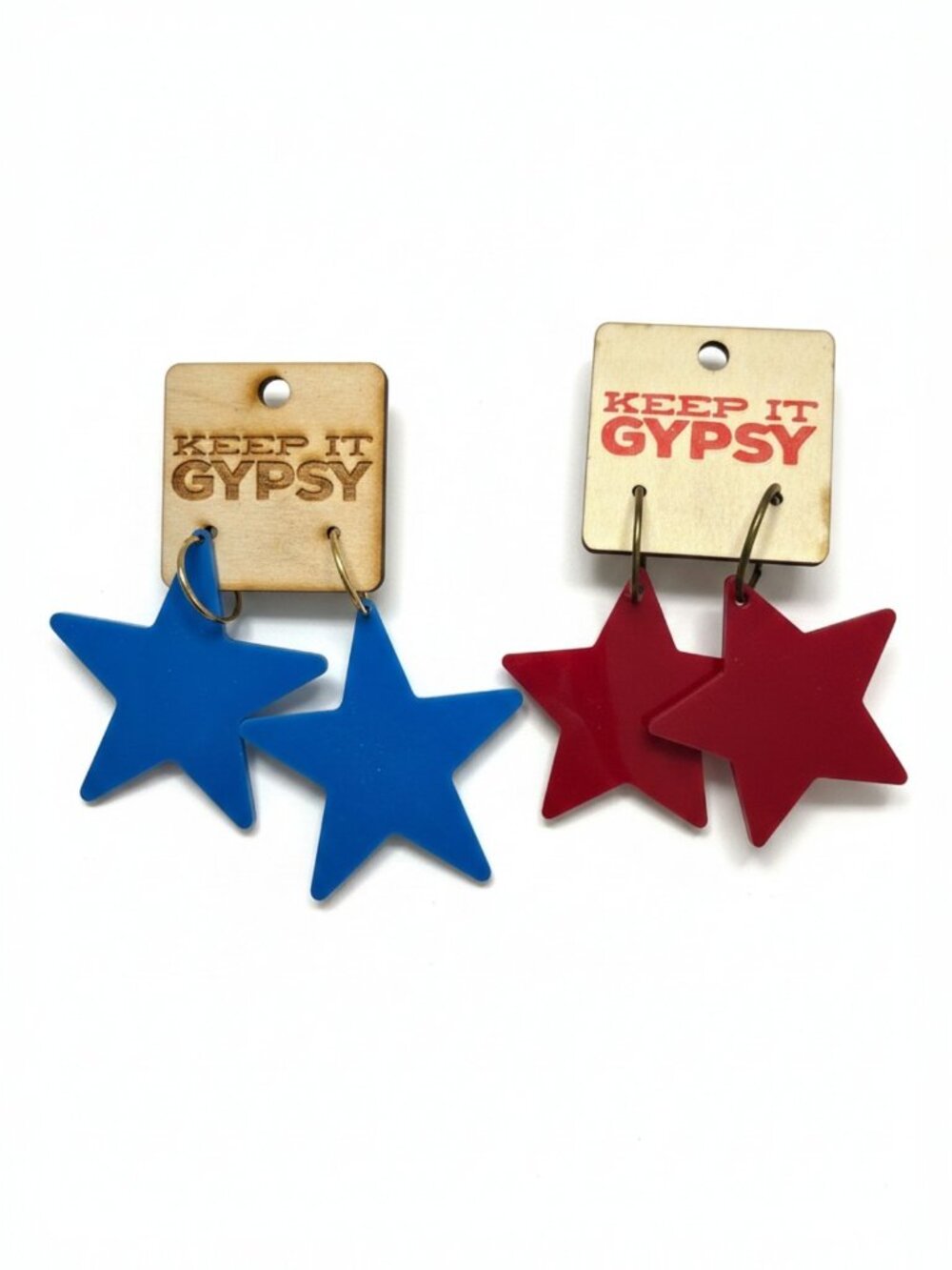 Keep It Gypsy Patriotic Star Earrings Red Blue July 4th Bundle NWT